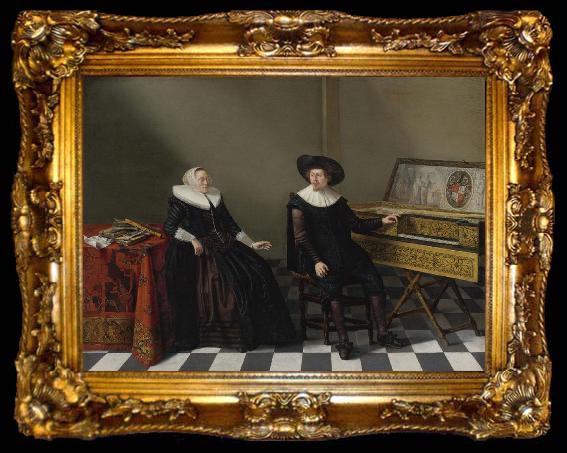 framed  Cornelis van Spaendonck Prints Marriage Portrait of a Husband and Wife of the Lossy de Warin Family, ta009-2